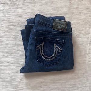 beaded tori true religion wide leg jeans